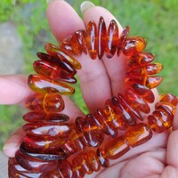 Nagy Egyedi antik balti természetes borostyán nyaklánc . Súly - 72 gr ! Tökéletes !