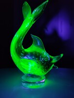 Murano Uranium glass uranglass uránüveg hal figura