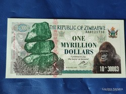 ZIMBABWE 1 MYRILLION DOLLÁR / ONE MYRILLION DOLLARS 2008 GORILLA! RITKA FANTÁZIA PAPÍRPÉNZ! UNC!