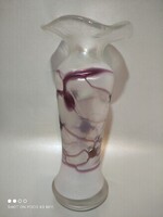 Art Nouveau Freiherr von Poschinger Iridescent Ruffled Mouth Glass Vase