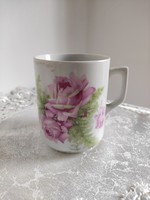 Antik vintage buja rózsás Zsolnay porcelán bögre