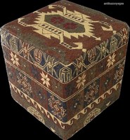 Home Textile Pouf (Made from Recycled Antique Rug)