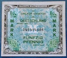 Németország 1/2 Márka, Fél Márka 1944, VF+.