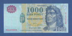 1000 Forint 2000 DC  sorozat MILLENNIUM EF
