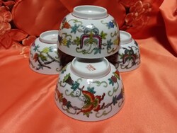Gyönyörű  kínai porcelán  pudingos, rizses  tál,  4 db.