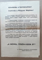 Az Országos Légvédelmi Parancsnokság eredeti röplapja -1956-os Forradalom és szabadságharc