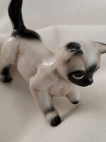 Porcelán cica - dekorációs dísztárgy,-figura
