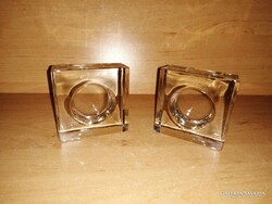 Üveg levélnehezék párban - 8*8*3 cm (b)