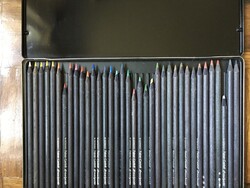 OLCSÓBB LETT ! 90-es Évek Használt 36db Faber Castell Avantgarde Színes Ceruza Készlet Fém Doboz !!!