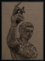 Augustus Prima Porta - eredeti, keretezett szénrajz