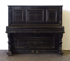 1D299 Antik L.Magrini & Sohn fekete ónémet pianínó XIX. század