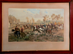 Emil Adam (1843-1924): Hunter Scene, gouache on paper 1877