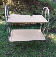 Retro, Mid-Century, Art Deco Beige Foldable Bar Cart, Serving Table 60 x 41 cm, 80 cm high