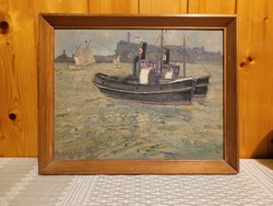Mihály Erdélyi Szeged, 1884 - 1972, Szeged, Venice Ships Painting