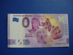 FRANCIAORSZÁG 0 EURO 2021 OROSZLÁN KOALA GORILLA FARKAS! RITKA EMLÉK PAPÍRPÉNZ! UNC!