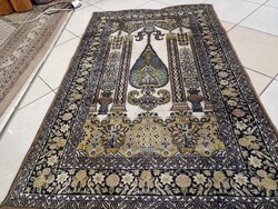 Kashmír selyem 100x150 vintage kézi comózású perzsa szőnyeg falikép BFZ724
