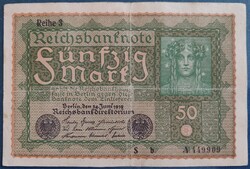 Németország 50 Márka / Mark 1919, F+.