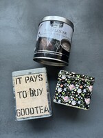 Régebbi teás, csokis fém doboz