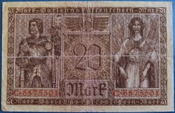 Németország 20 Márka 1918, F+