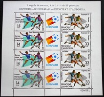 SPA155-6k / Spanyol Andorra 1982 Labdarúgó VB kisív postatiszta