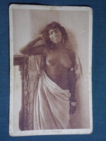 Képeslap,Marokkó,Algéria,Észak Afrika,Beduin folklór,népviselet,Női akt modell,1910-