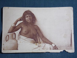 Képeslap,Marokkó,Algéria,Észak Afrika,Beduin folklór,népviselet,Női akt modell,1910-