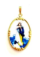 Mária medál arany keretbe