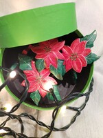 Karácsonyi szalvéta gyűrűk - mikulás virággal/ 5 db.