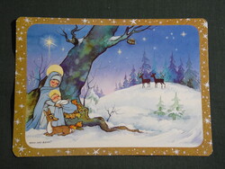 Képeslap,Foky Ottó - Emmi,grafikai rajzos,humoros,karácsony,ünnepi, 2000-
