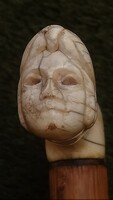 FARAGOTT CSONT ART DECO NŐI FEJET ÁBRÁZOLÓ SÉTABOT 1920