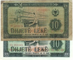 10 leke lek 1976 Albánia Kisebb előlapi nyomat! Ritka