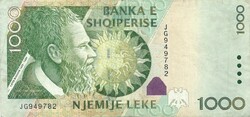 1000 leke lek 2007 Albánia