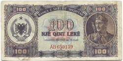 100 leke lek 1947 Albánia Ritka