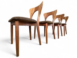 NIELS KOEFOED DESIGN ÉTKEZŐ SZÉKEK - 4 db extrém ritka eredeti dán designer teakfa szék korai kiadás