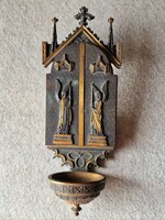 19th century antique bronze gilded and silvered triptych