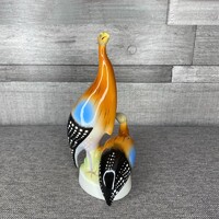 Hollóháza Hungary gyöngytyúk pár porcelán dísz