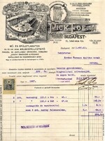 Régi számla: Budapest, Pick Ede utódai, épületlakatos. 1911.