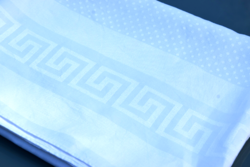 Antik Régi NAGY Art Deco régi Ünnepi damaszt asztalterítő terítő abrosz görög minta 175 x 130