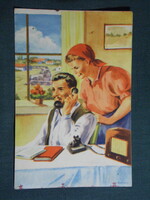 Képeslap,Magyar szocialista,szocreál,üdvözlőlap. Művészeti Alkotások,TSZ elnők,1950-