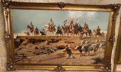 Conquest oil painting with frame