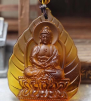 Sárga Buddha medálos nyaklánc 334