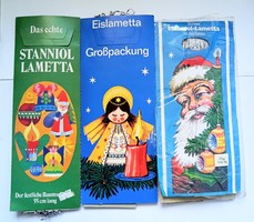 Régi német karácsonyfa dísz ezüst lametta nagy csomag 55cm ár/db