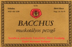 Boros címke: Kiskunhalasi Bacchus pezsgő. (ital címke)