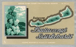 Boros címke: Badacsonyi Szürkebarát.