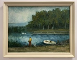 Tibol László (1940-2002) 63x80 cm EREDETI festménye