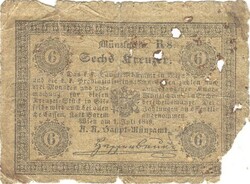 6 kreuzer krajczár krajcár 1849.07.01.