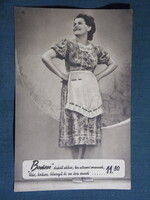 Képeslap,Budapest,Magyar Divatcsarnok áruház,Tüdős Klára ruha kollekció sorozat 4. sz. ,1940-