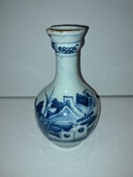 Antik kínai kék-fehér tájképes porcelán váza 19. század