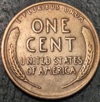 Amerikai Egyesült Államok 1 cent,  ﻿Kalászos penny, Lincoln 1941.