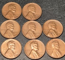 Amerikai Egyesült Államok 1 cent, Lincoln cent, LOT 1960-as sor 8 db